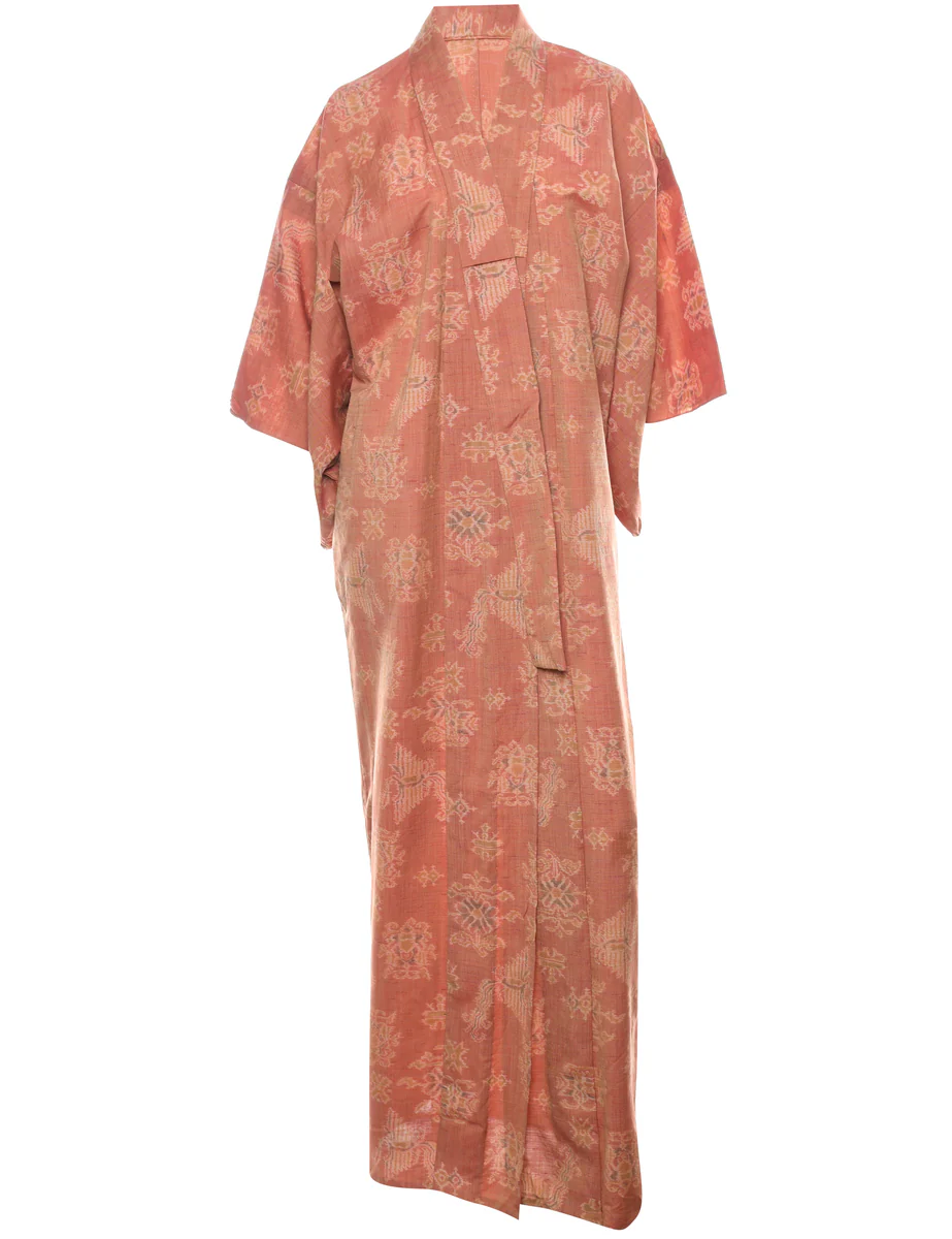 Brown Full Length Kimono - XL