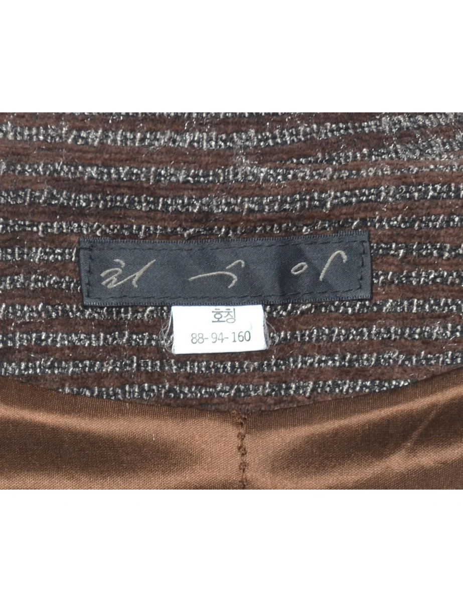 Vintage Brown Knit Jacket - M - Image 4