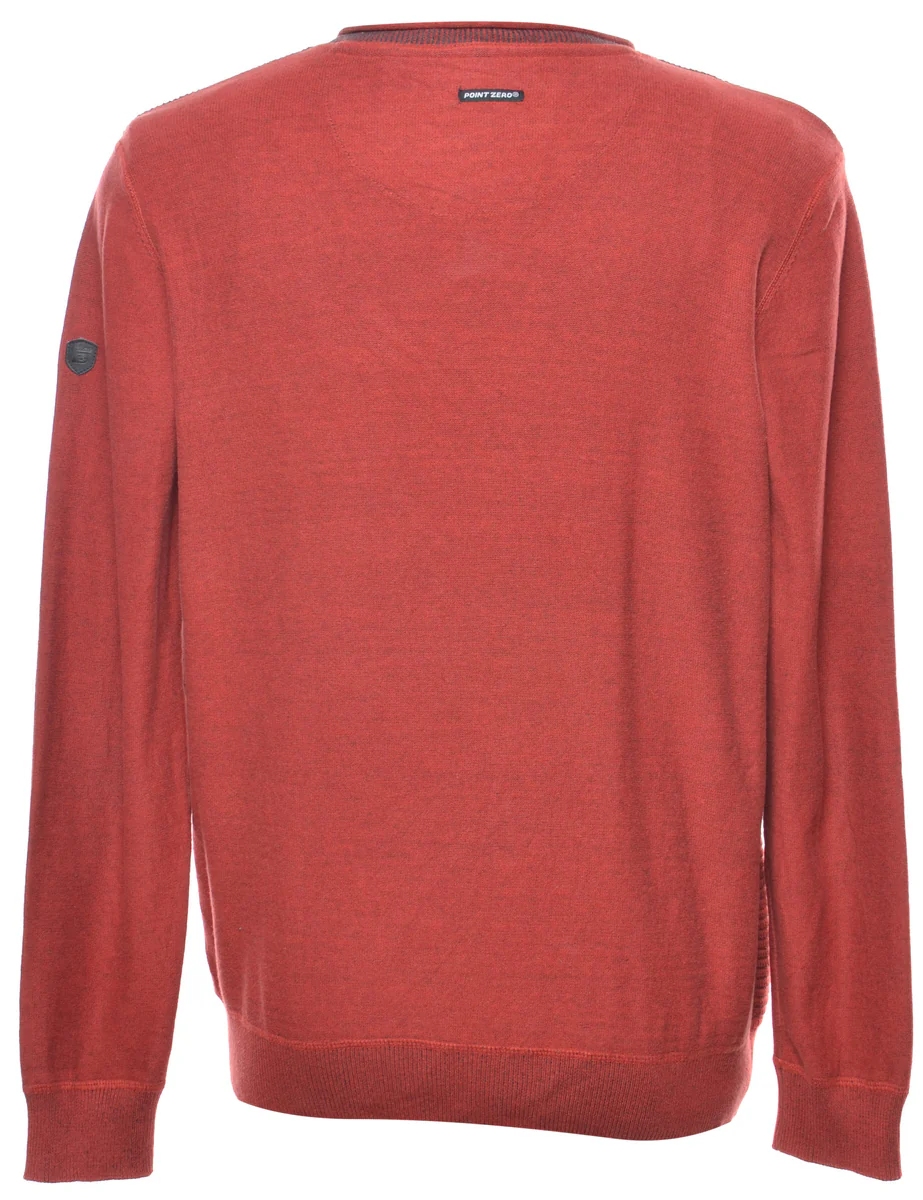 Vintage Burgundy Jumper - M - Image 2