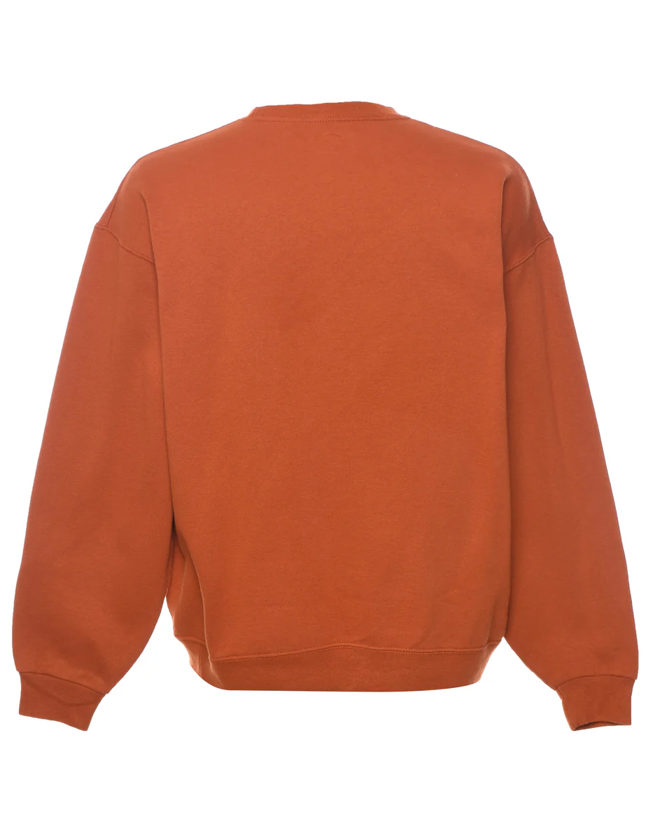 Vintage Burnt Orange Plain Sweatshirt - L - Image 2