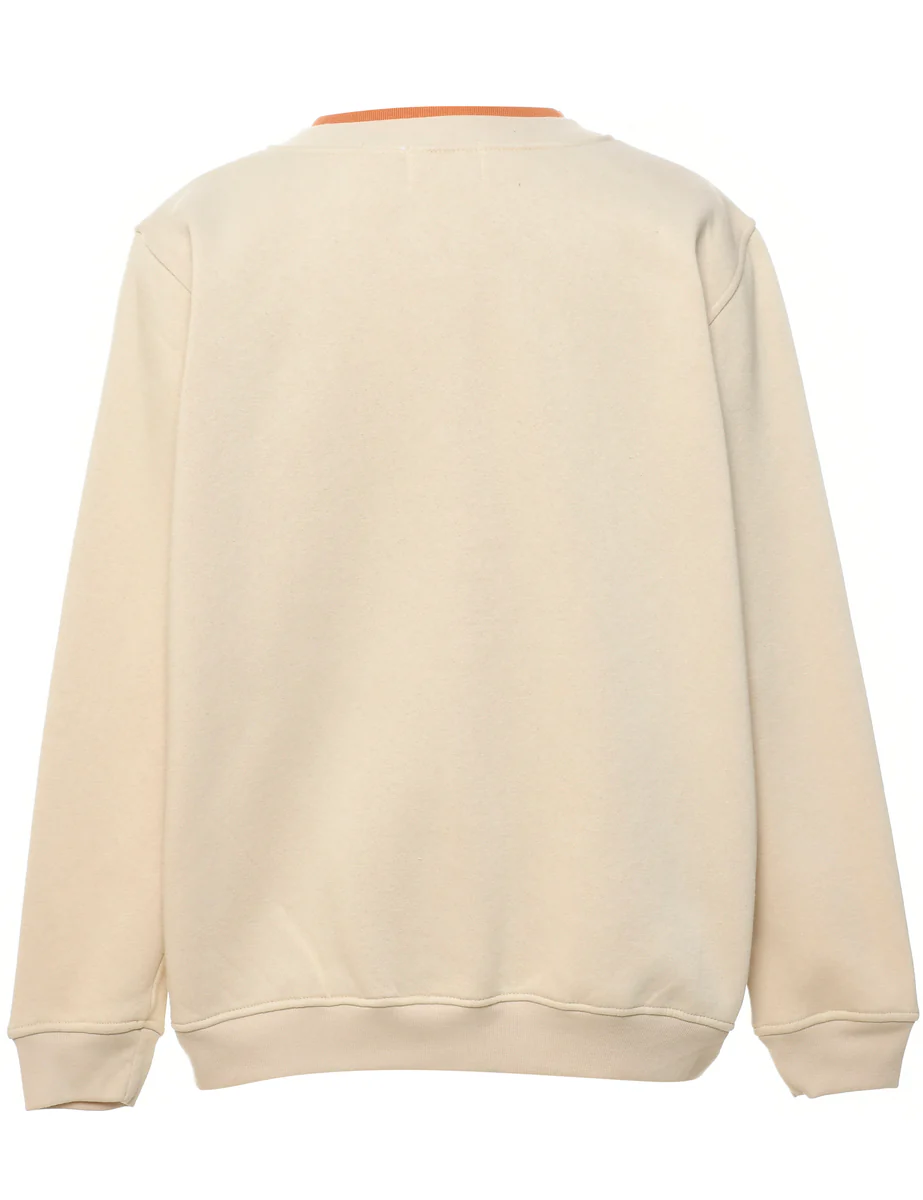 Button Front Embroidered Sweatshirt - L - Image 2