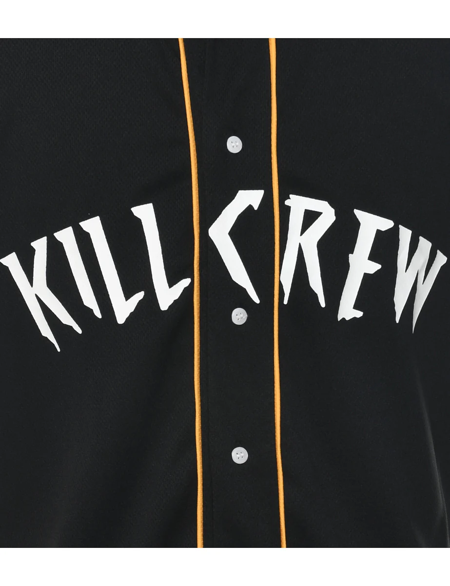 Vintage Button Front Kill Crew Printed T-shirt - XL - Image 3