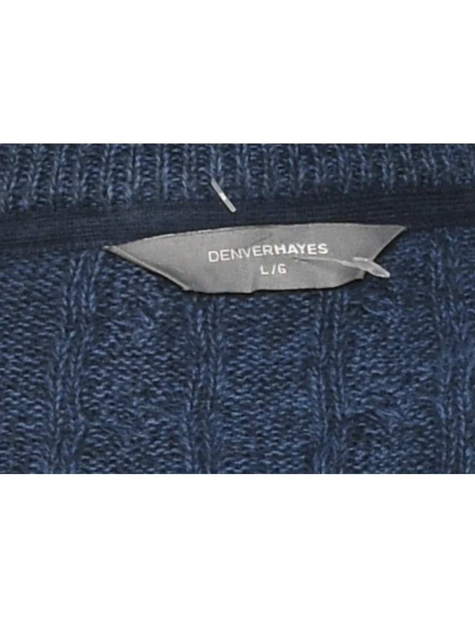 Cable Knit High Neck Jumper - L - Image 4