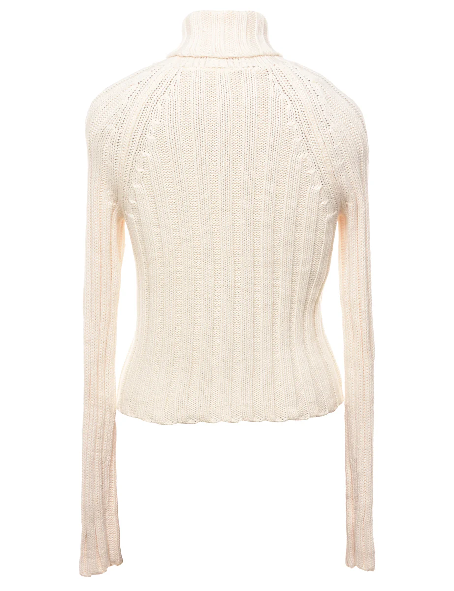 Cable Knit Turtle Neck Jumper - S - Image 2