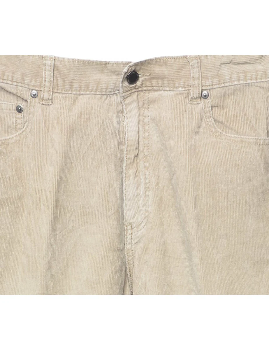 Vintage Calvin Klein Beige Corduroy Trousers - W36 L30 - Image 3