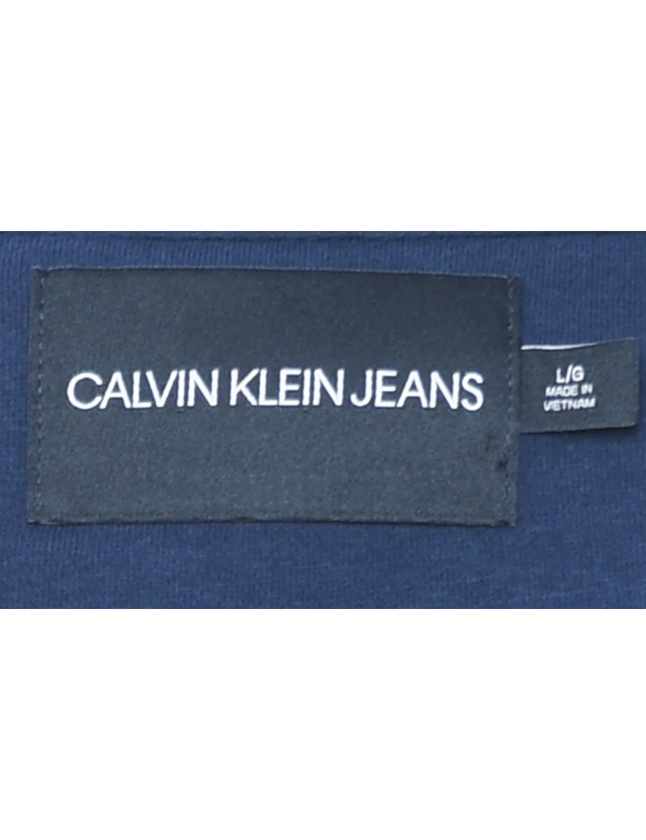 Vintage Calvin Klein Navy Printed Sweatshirt - L - Image 4