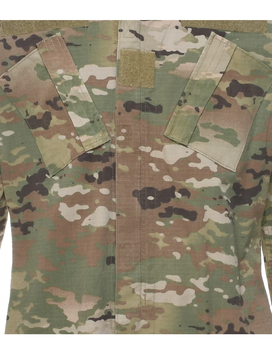 Vintage Camouflage Print Military Jacket - L - Image 4