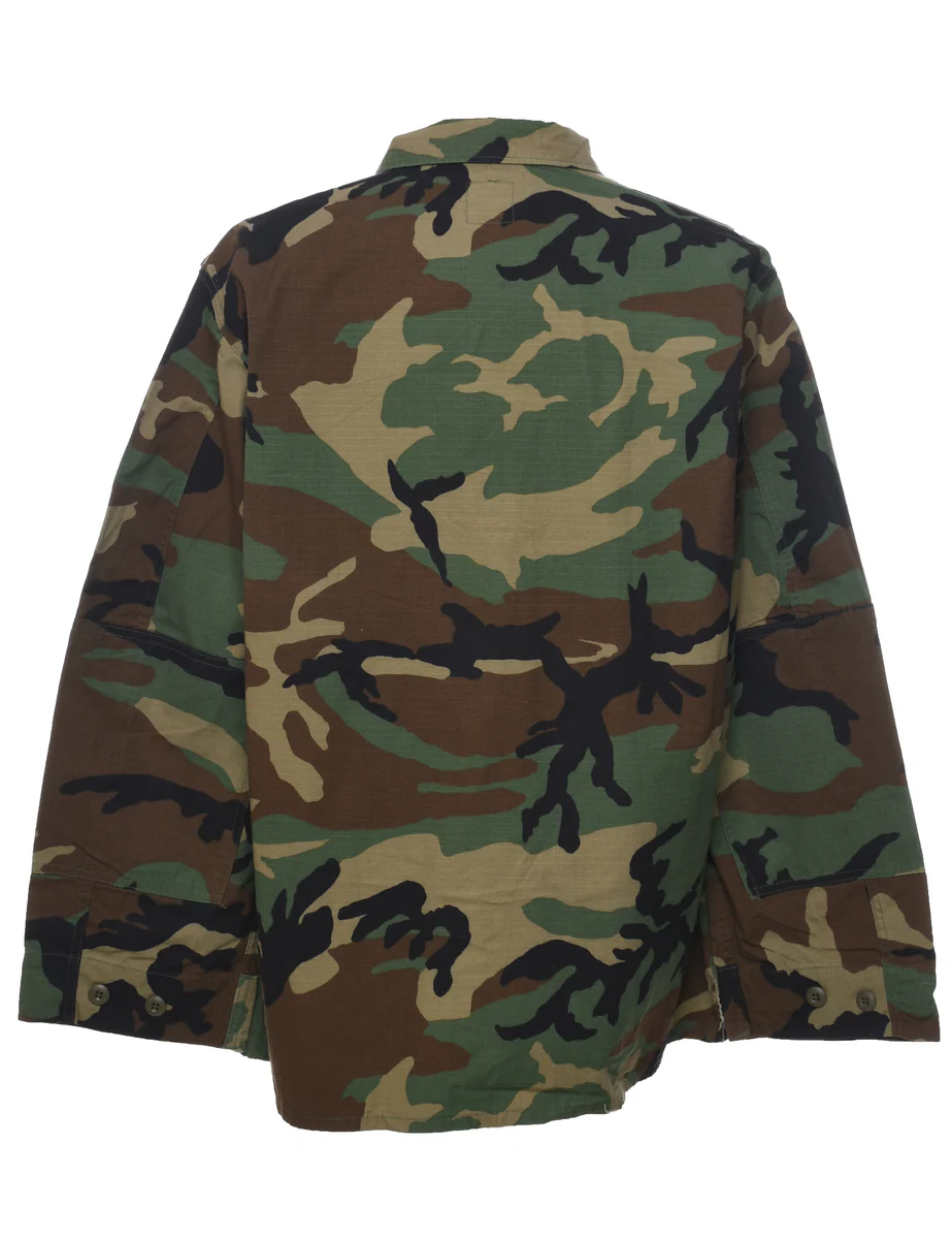 Vintage Camouflage Print Military Jacket - XL - Image 2