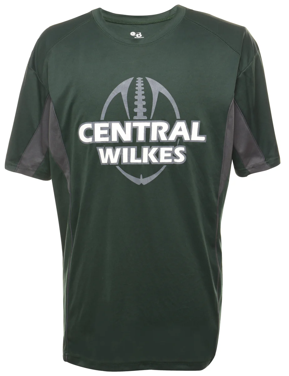 Vintage Central Wilkes Youth Football Nylon Sports T-shirt - L