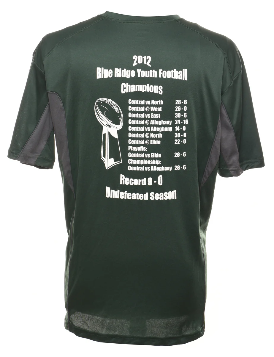 Vintage Central Wilkes Youth Football Nylon Sports T-shirt - L - Image 2