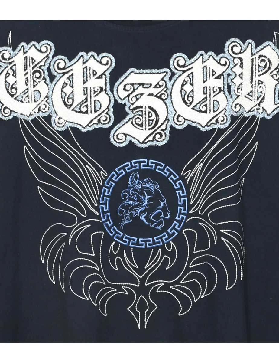 Y2K Vintage CEZER Printed T-shirt - XXL - Image 3