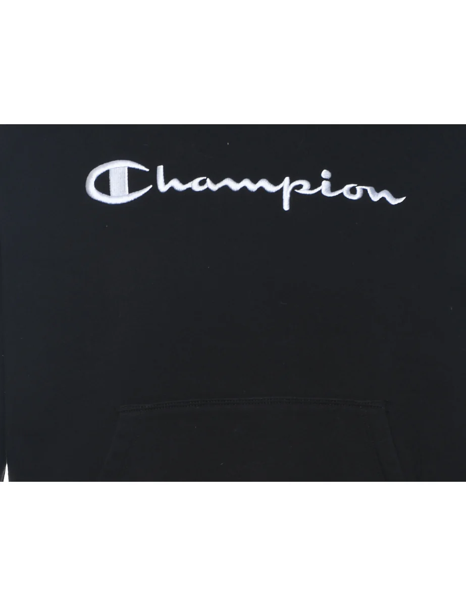 Vintage Champion Black Printed Hoodie - M - Image 3