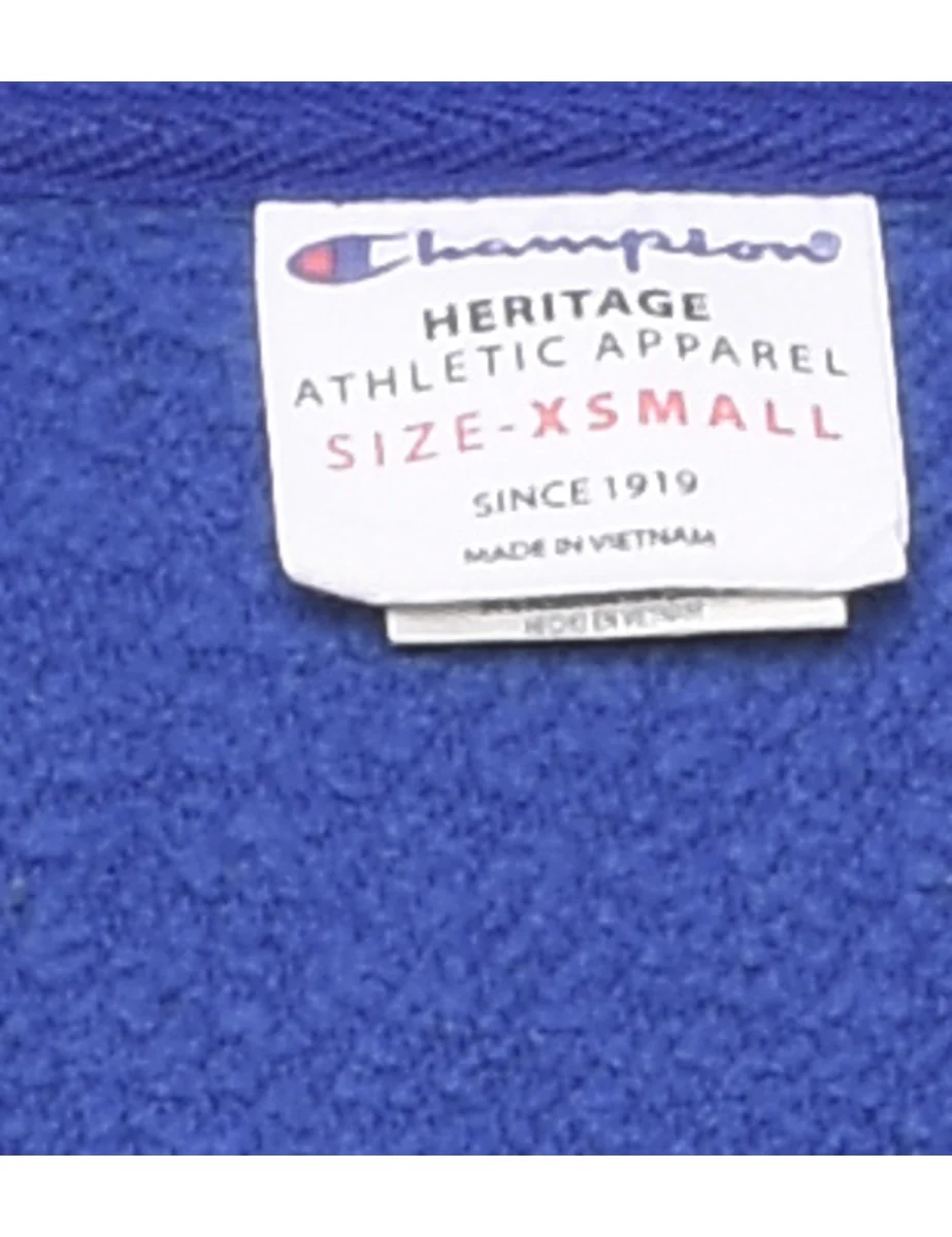 Vintage Champion Blue V-Neck Sweatshirt - XS - Image 4