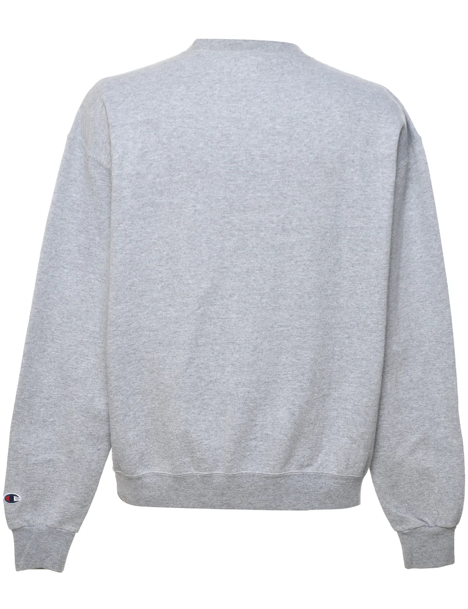 Vintage Champion Elon Printed Grey Sweatshirt - L - Image 2