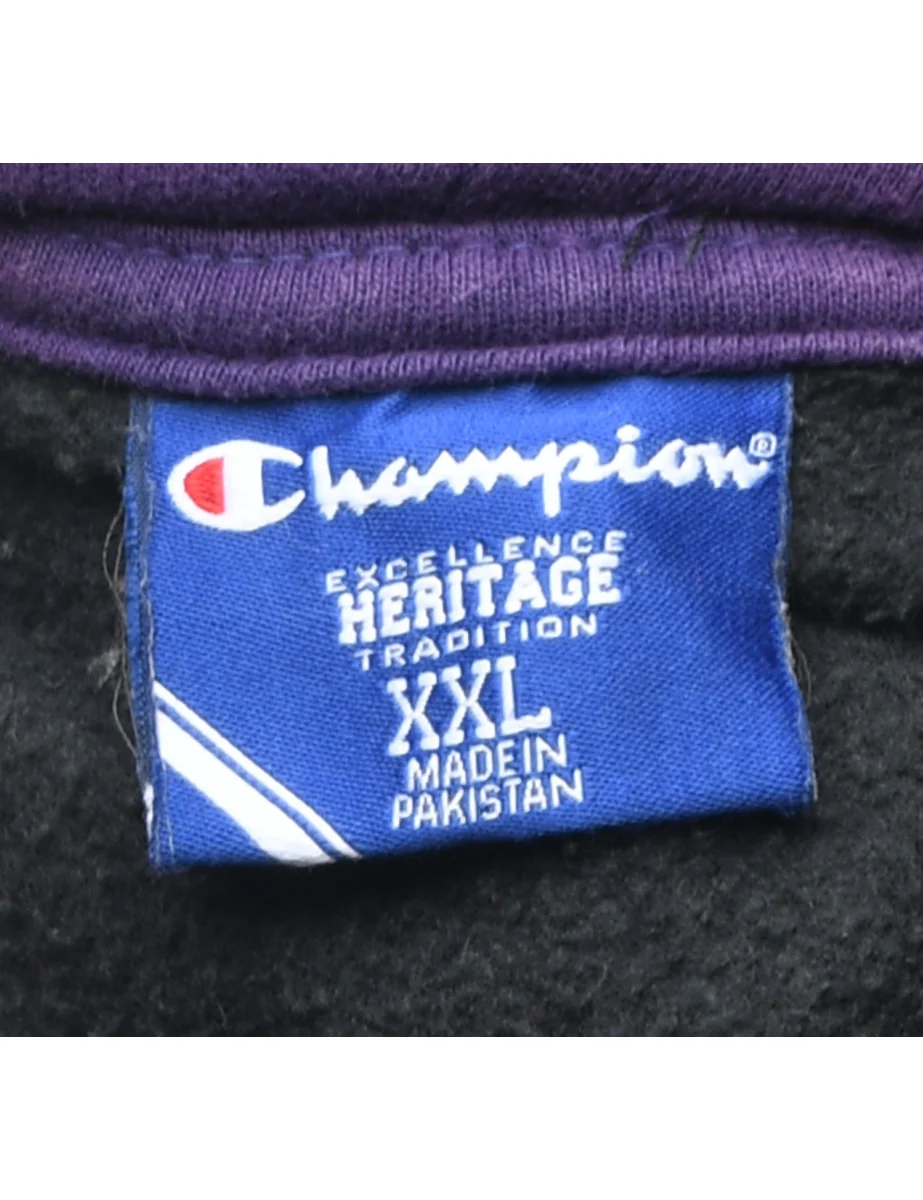 Vintage Champion Maverick Hockey Hooded Sports Sweatshirt - XXL - Image 4