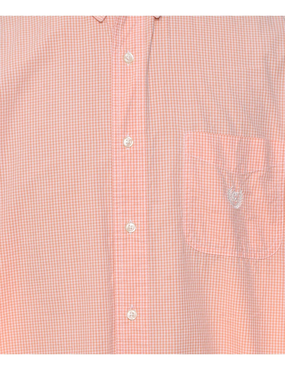Vintage Chaps Coral Checked Shirt - L - Image 3