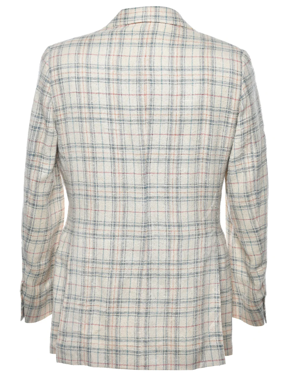 Vintage Checked Blazer - L - Image 2