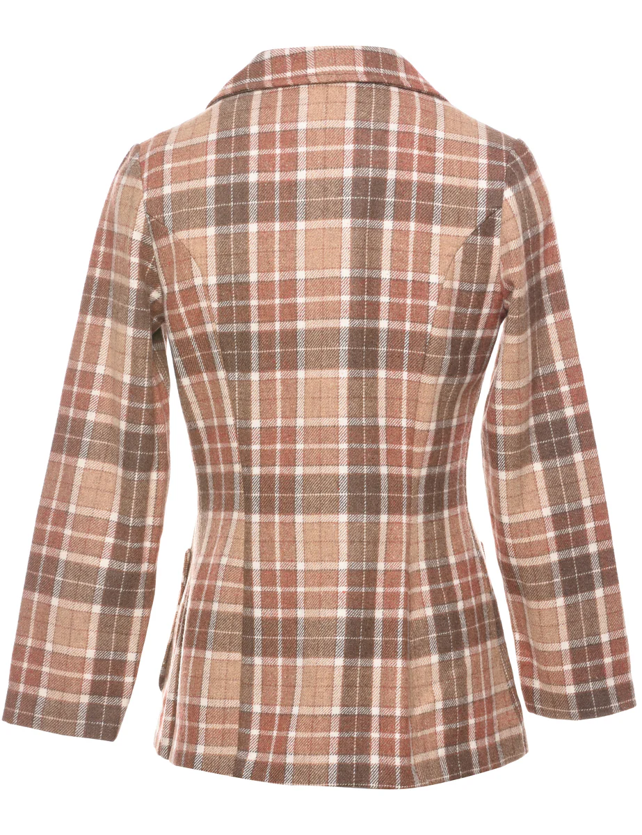 Vintage Checked Blazer - M - Image 2