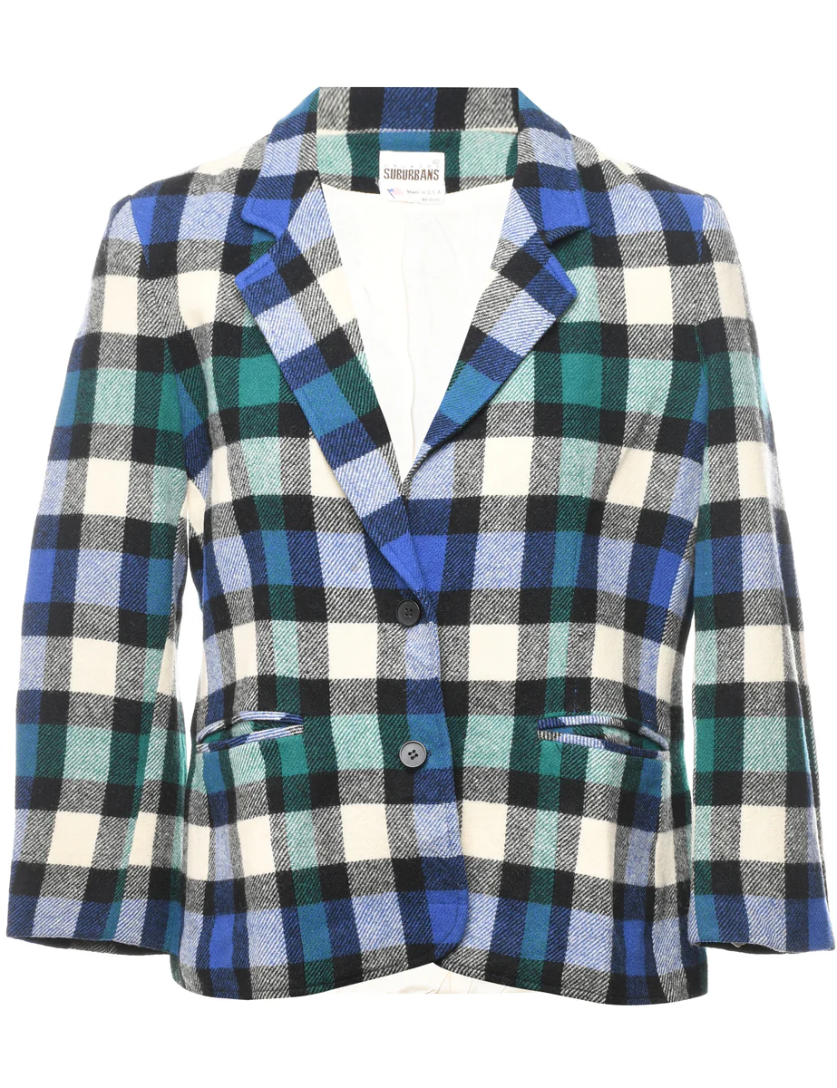 1970s Vintage Checked Blazer - M