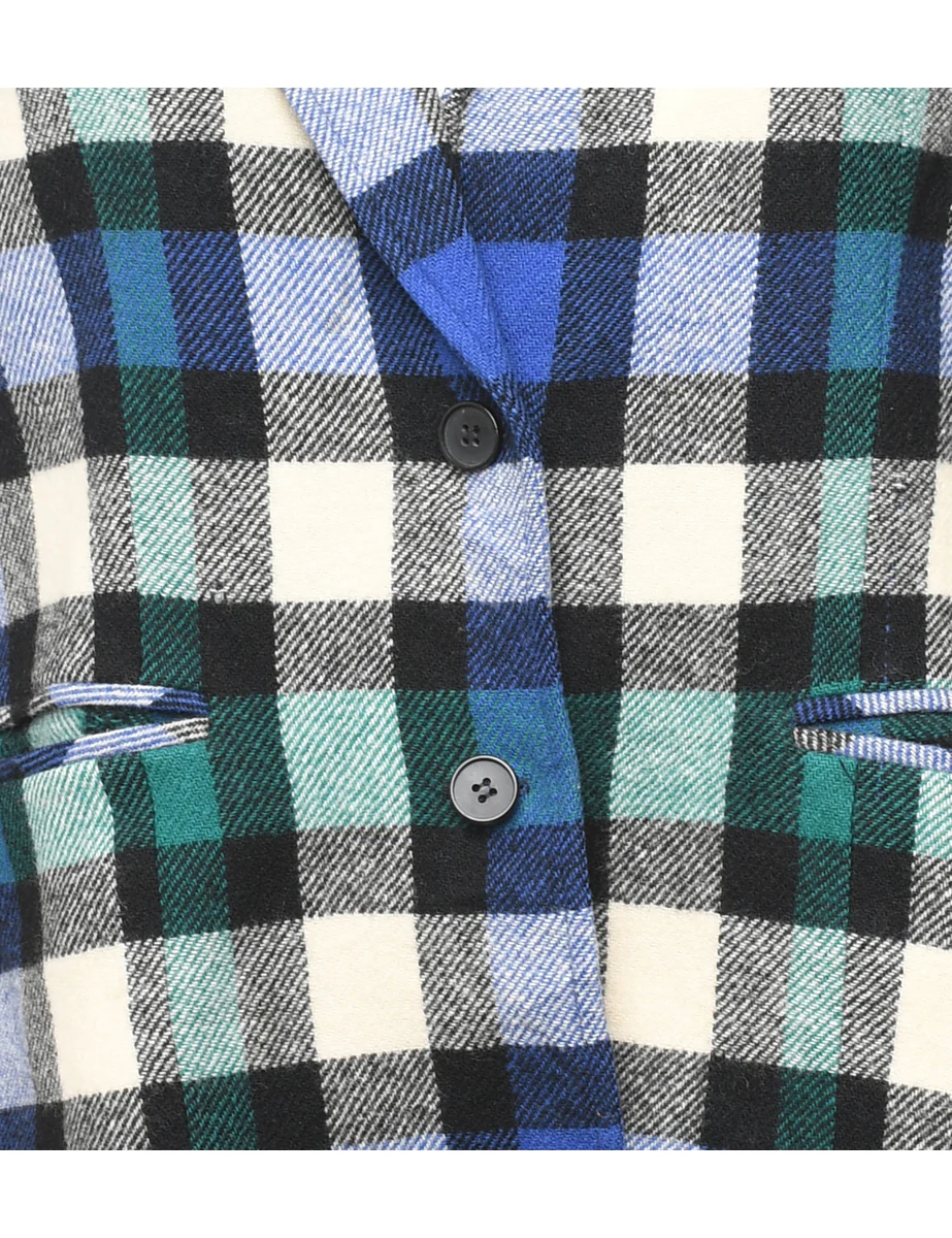 1970s Vintage Checked Blazer - M - Image 3