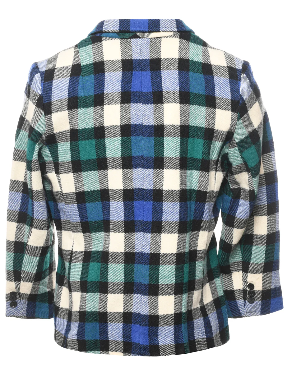 1970s Vintage Checked Blazer - M - Image 2