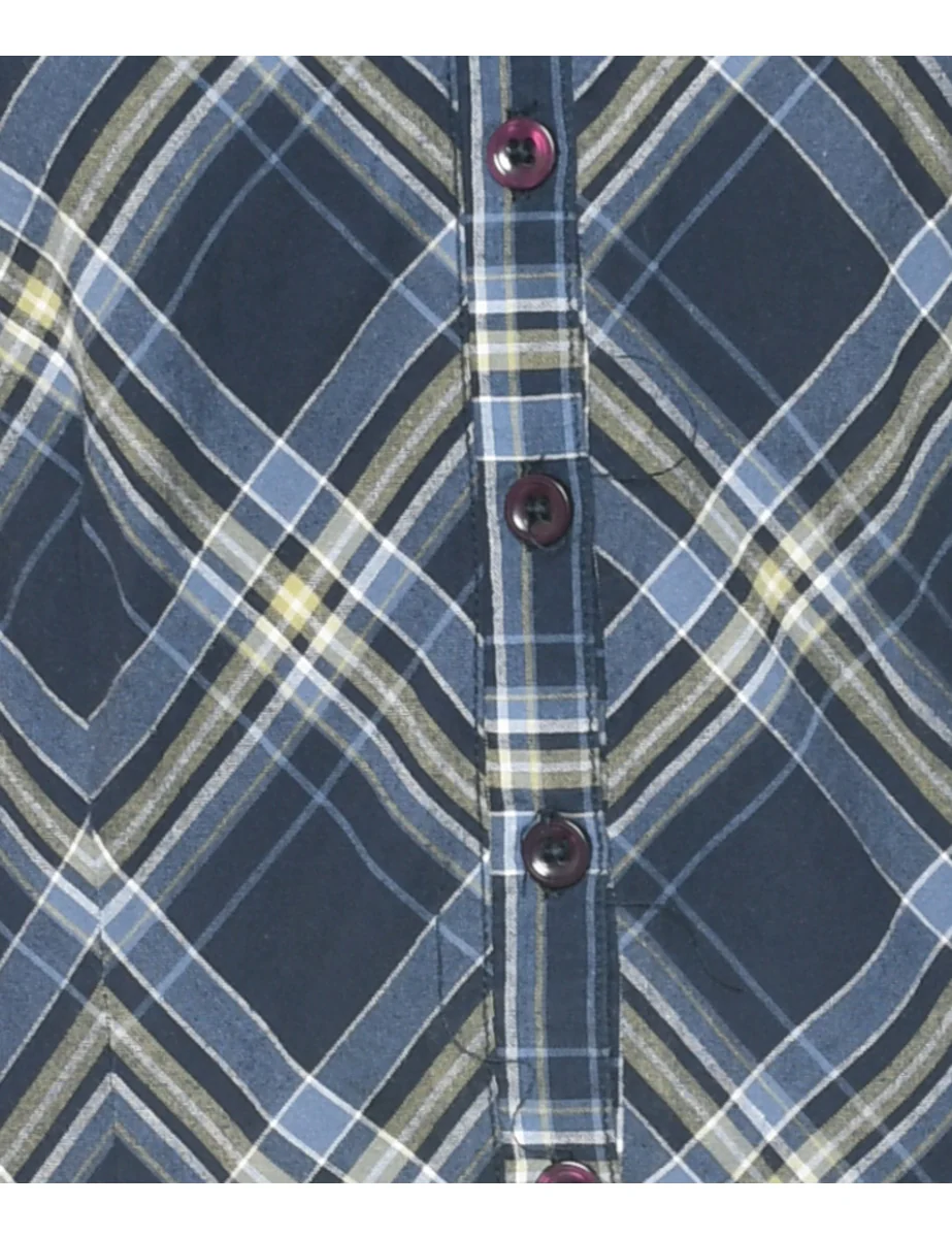 1990s Vintage Checked Dress - S - Image 3