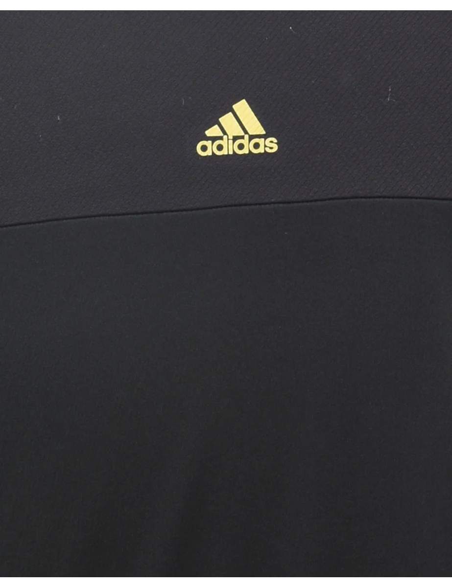 Vintage Classic Black Adidas Plain Nylon T-shirt - XL - Image 3