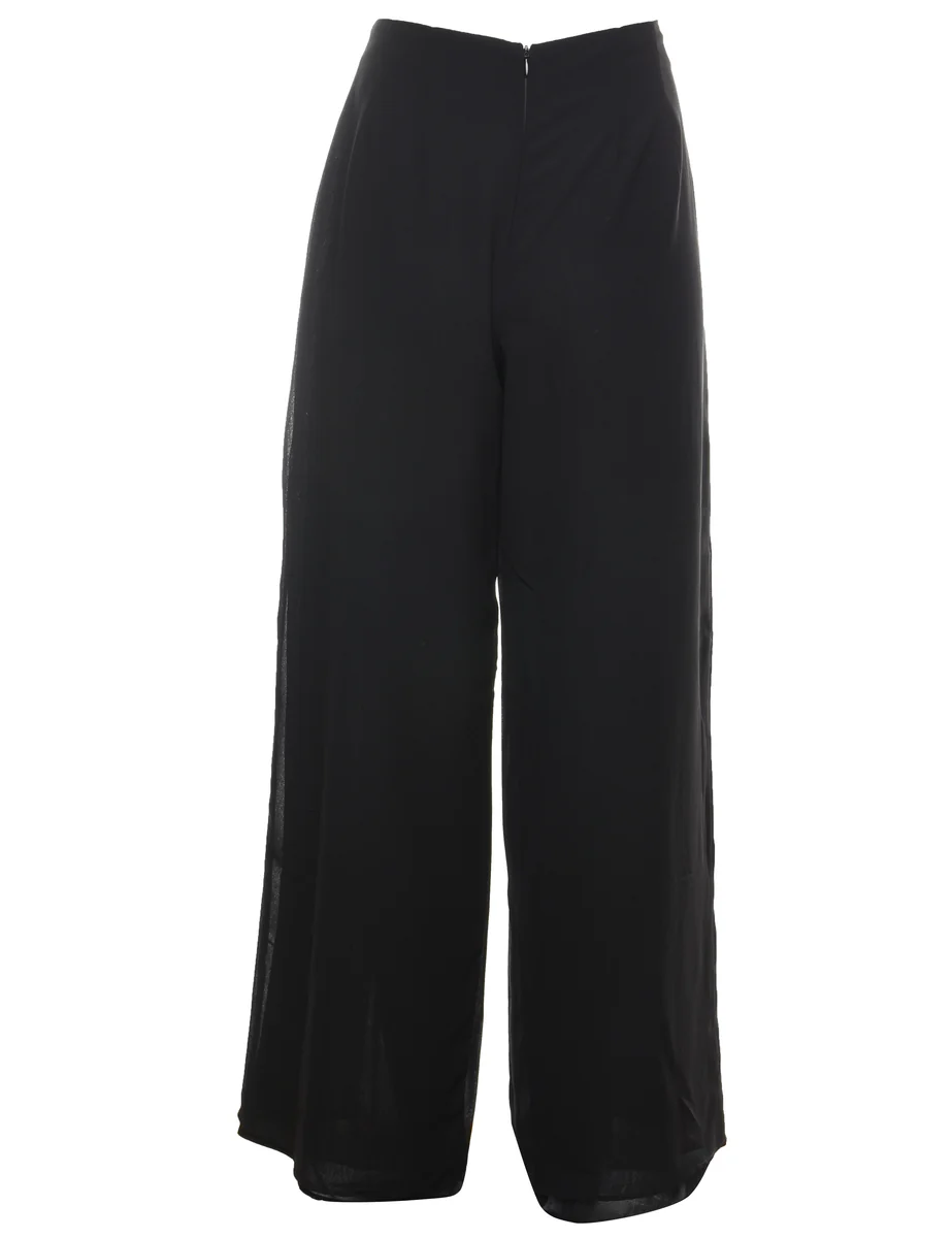 Vintage Classic Black Culotte Trousers - W30 L31 - Image 2