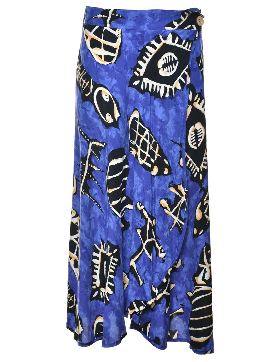 Vintage Clio Wrap Front Full Skirt - M