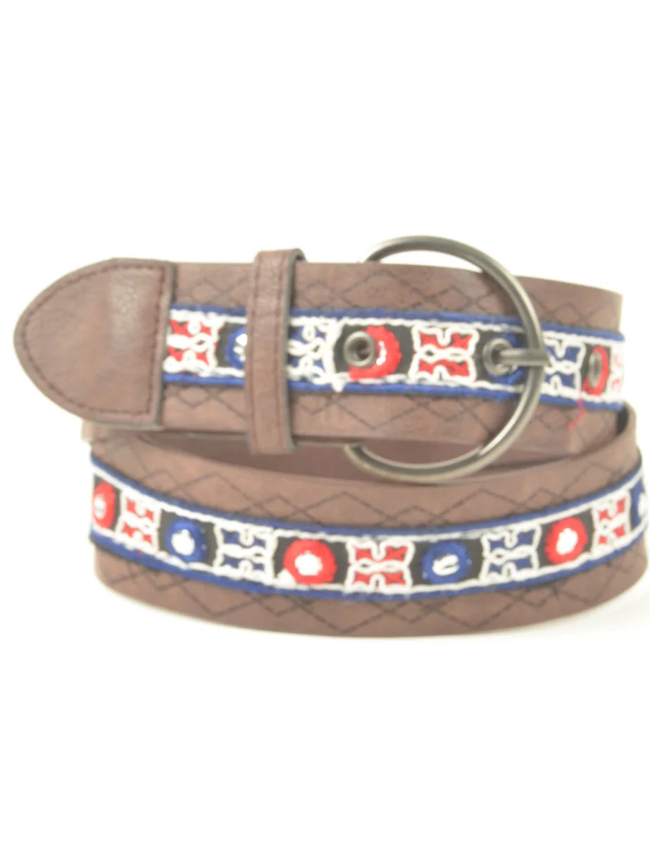 Vintage Contrast Stitching Belt - M