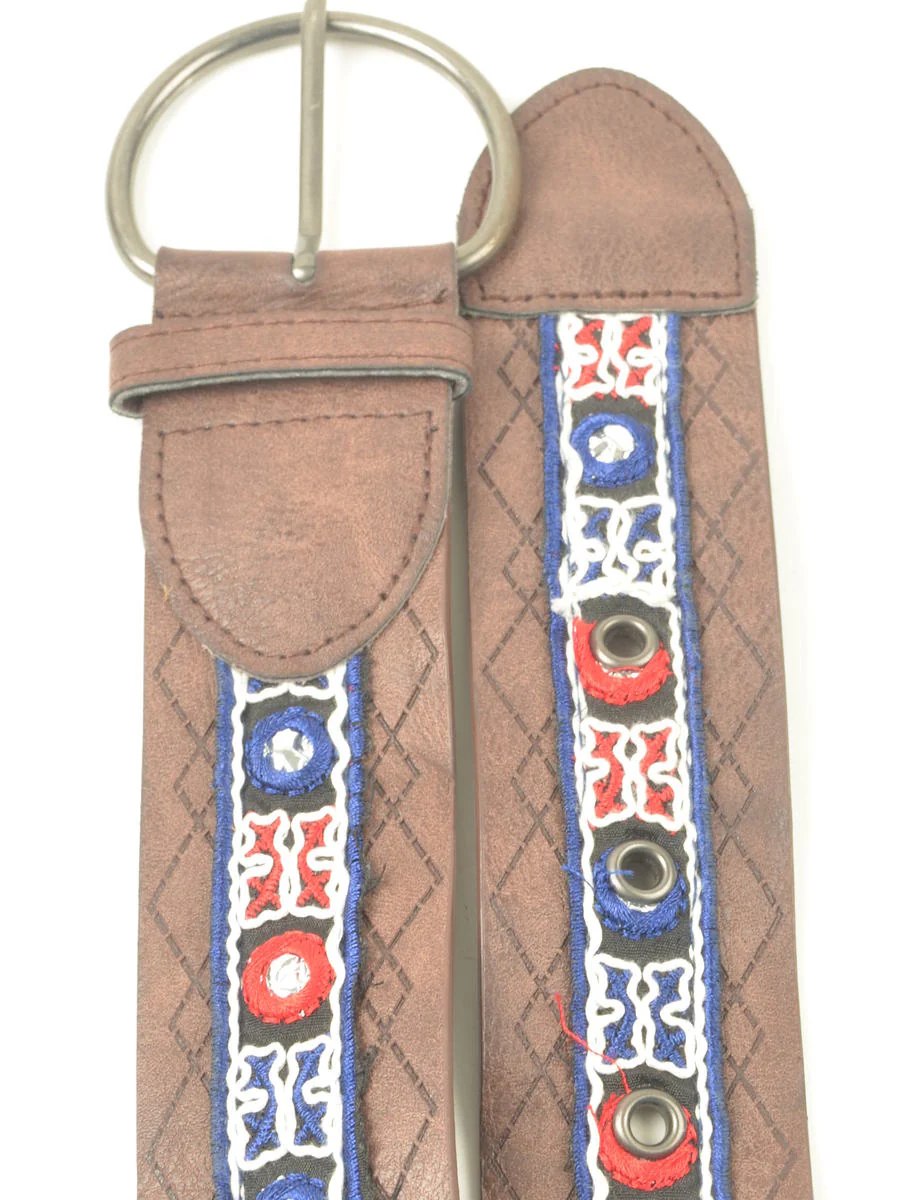 Vintage Contrast Stitching Belt - M - Image 3