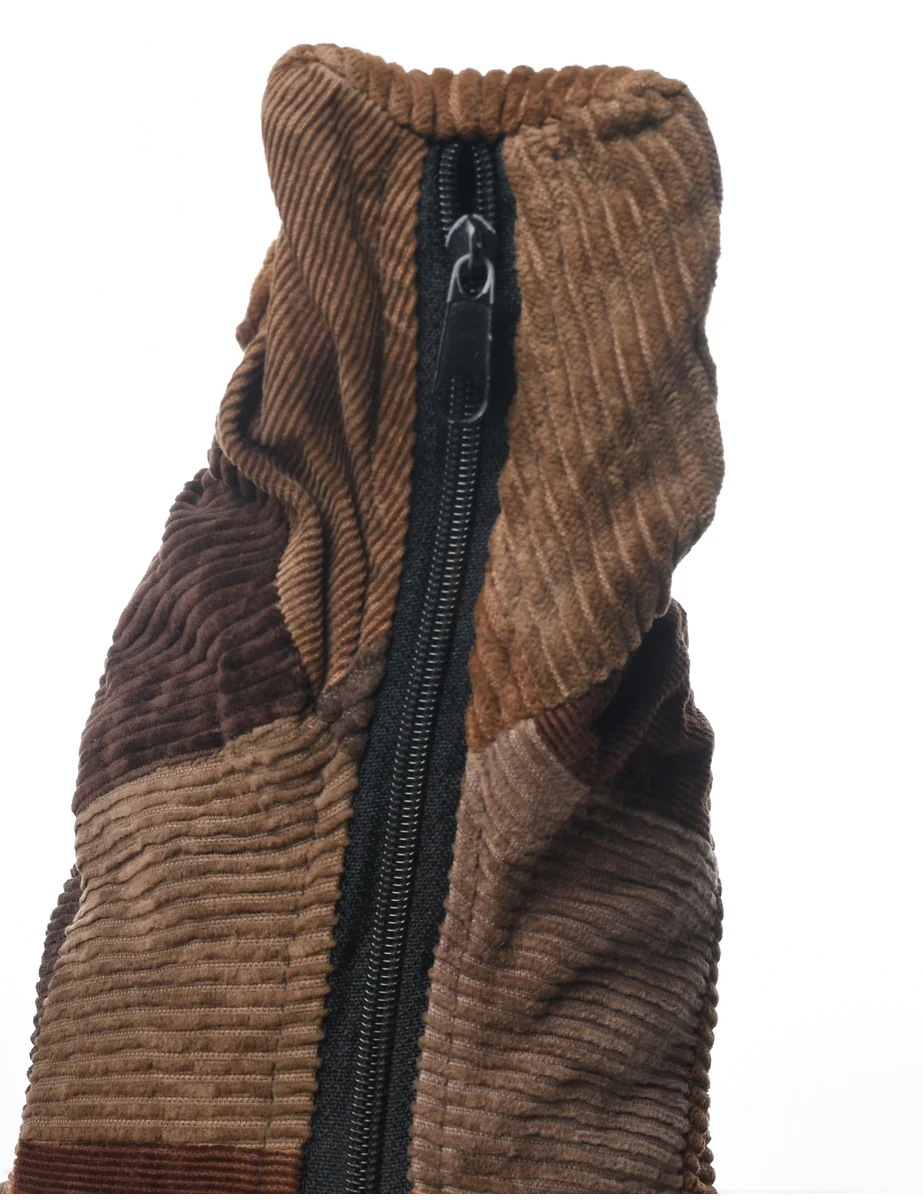 Y2K Vintage Corduroy Patchwork Finish Handbag - M - Image 3
