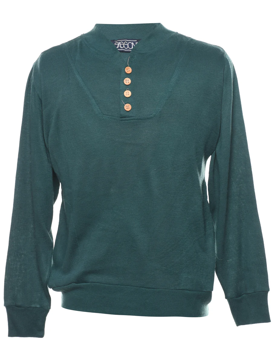 Vintage Dark Green Jumper - S