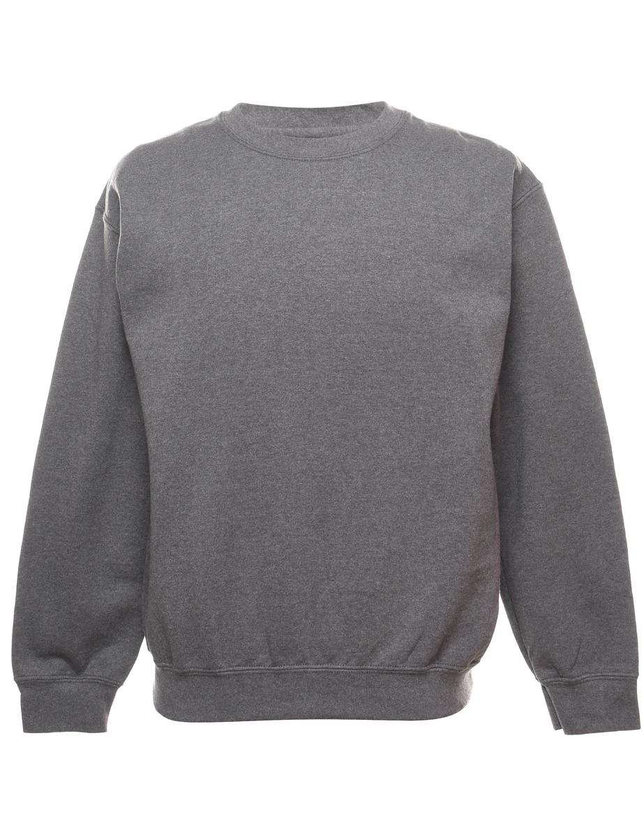 Vintage Dark Grey Plain Sweatshirt - M