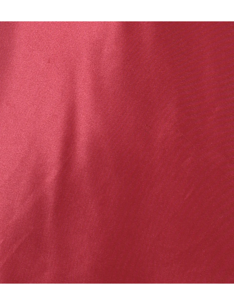 Vintage Dark Pink Lace-Up Detail Slip - L - Image 3
