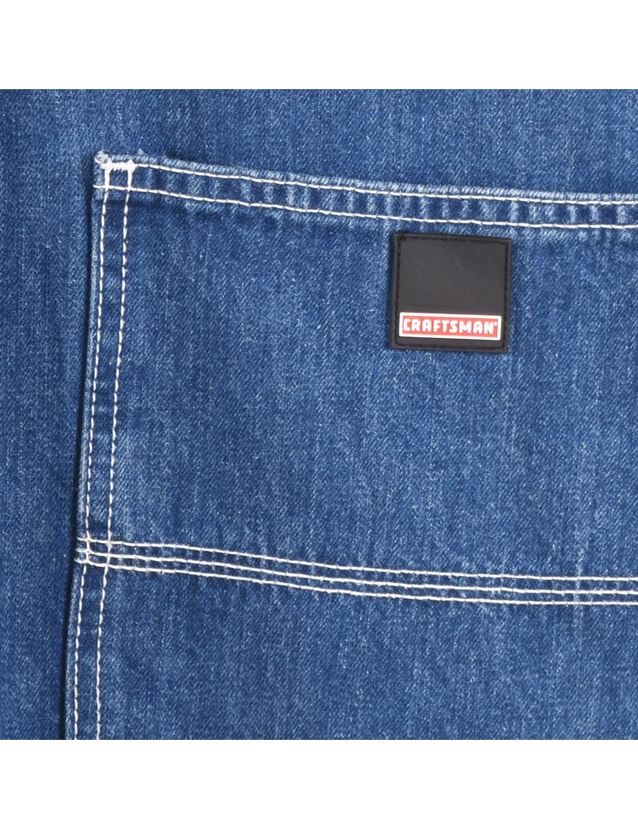 Vintage Dark Wash Denim Salopettes - XXL - Image 4