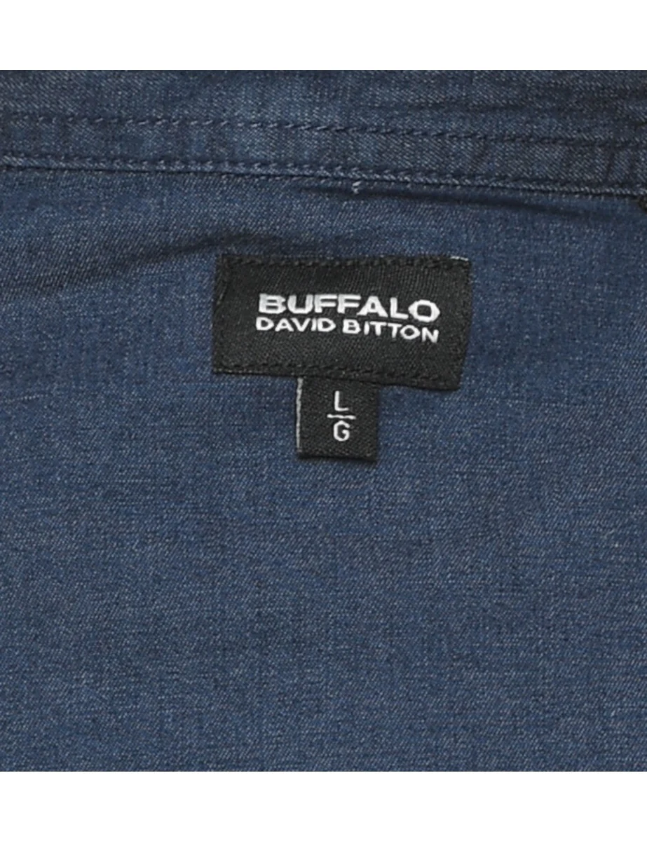 Vintage Dark Wash Denim Shirt - L - Image 4