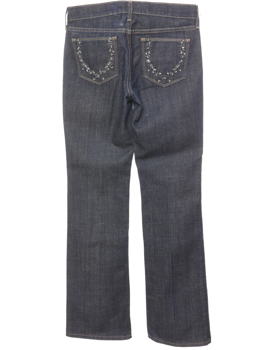 Vintage Dark Wash Straight-Fit Jeans - W32 L32 - Image 2