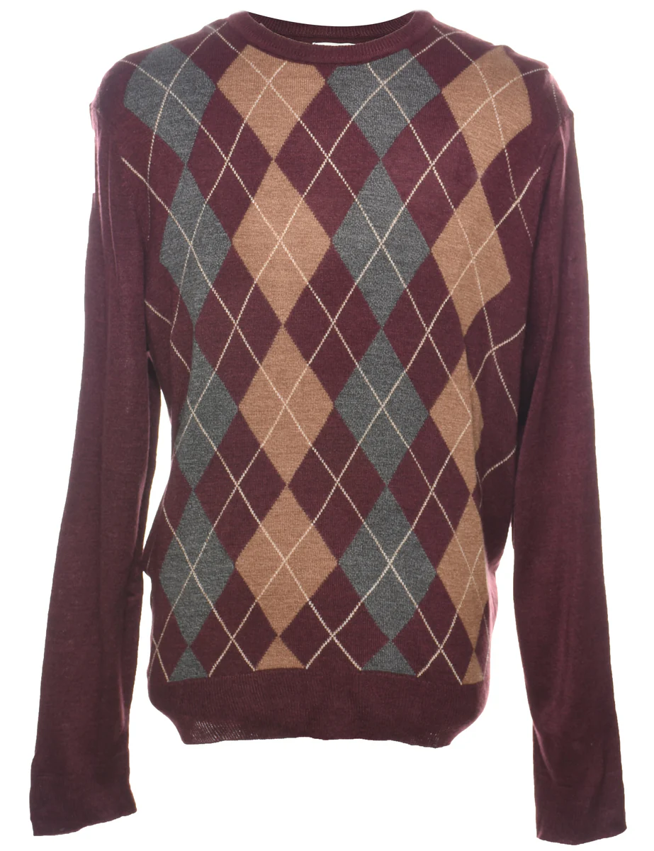 Vintage Dockers Argyle Jumper - L