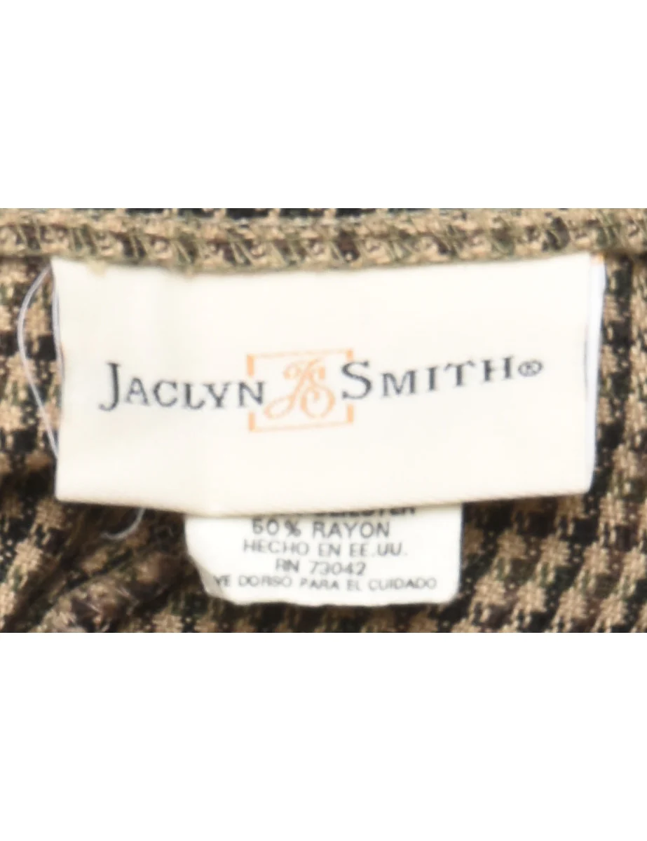 Vintage Dogtooth Pleated Trousers - W26 L26 - Image 4