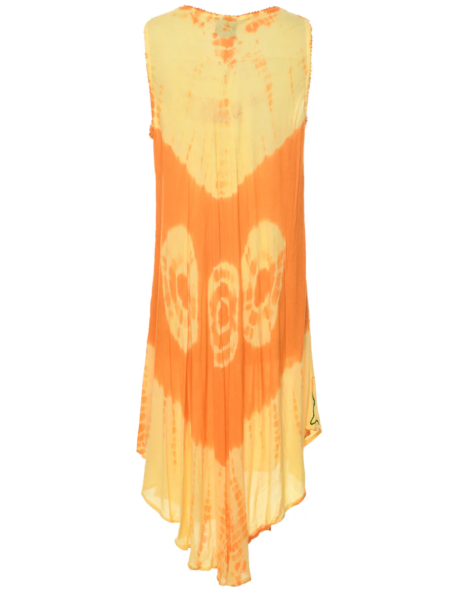 Vintage Embroidered Tie-dye Effect Dress - XL - Image 2