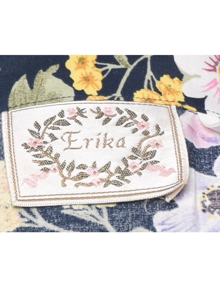 Vintage Erika Floral Print Dress - M - Image 4