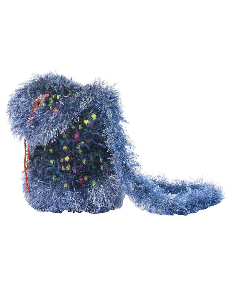 Y2K Vintage Faux Fur Hobo Bag - S - Image 3