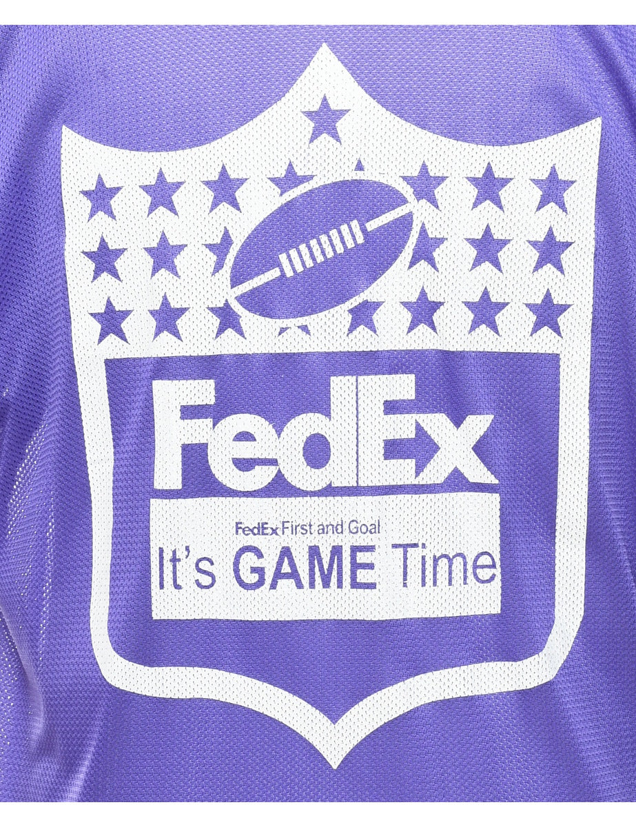 Vintage FedEx Purple & White Nylon Sports T-shirt - L - Image 3