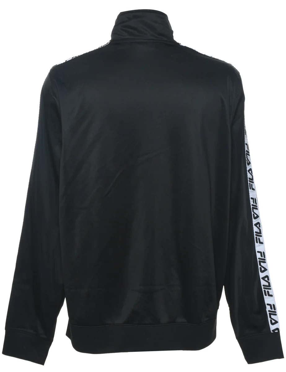Vintage Fila Black Classic Track Top - L - Image 2