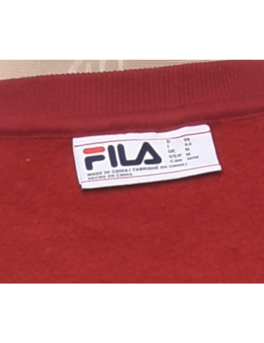 Vintage Fila Maroon Sweatshirt - M - Image 4
