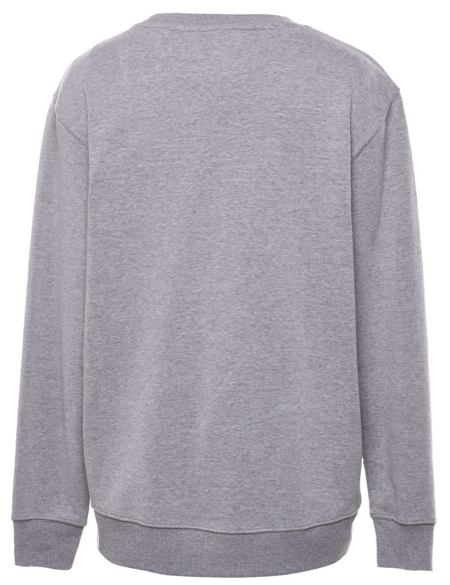 Vintage Fila Plain Marl Grey Sweatshirt - L - Image 2