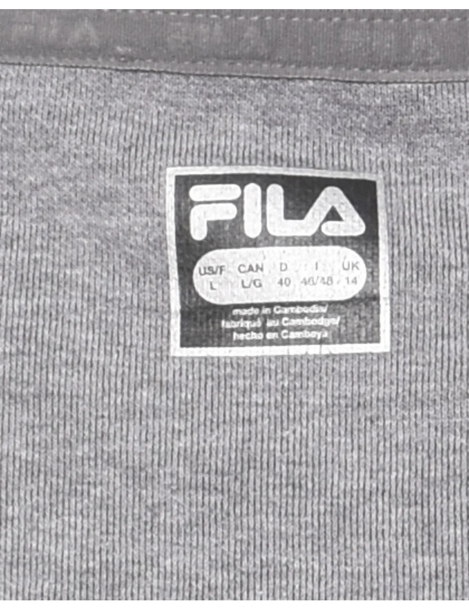 Vintage Fila Plain Marl Grey Sweatshirt - L - Image 4