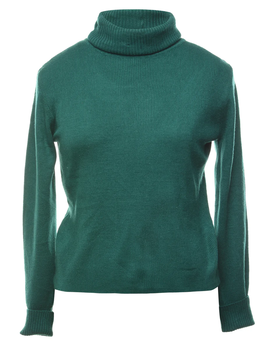 Fine Knit Turtle Neck Jumper - M