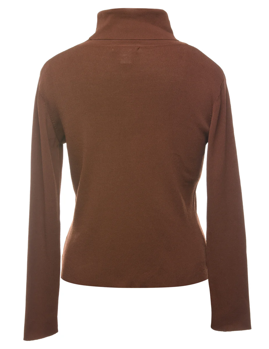 Fine Knit Turtle Neck Jumper - M - Image 2
